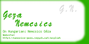 geza nemcsics business card