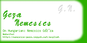 geza nemcsics business card